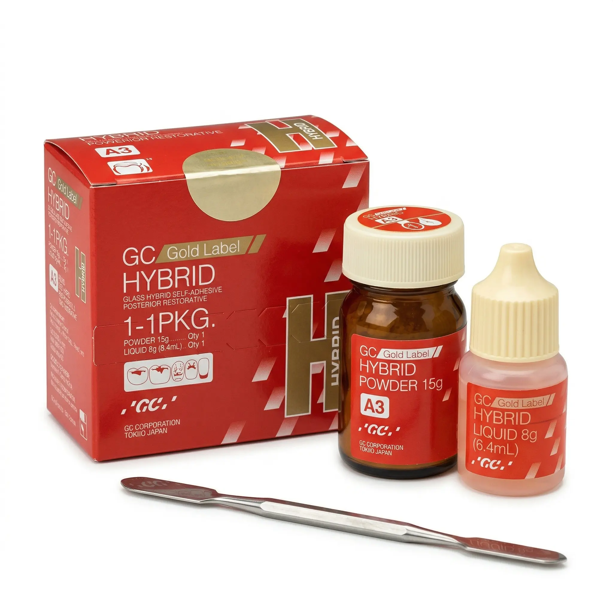 GC Gold Label Hybrid – Kit completo ionómero restaurador autoadhesivo